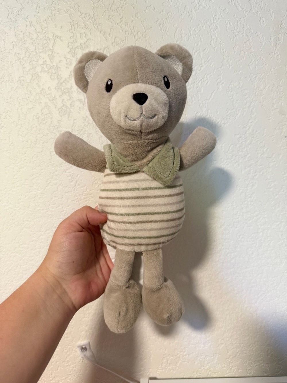 CHICK PEA Gray Striped Teddy Bear 12" Plush Lovey Stuffed Animal